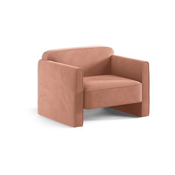 Ružové zamatové kreslo Abby – Micadoni 