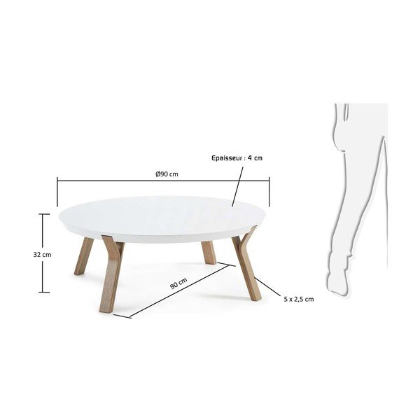 Biely konferenčný stolík Kave Home Solid, Ø 90 cm-image-2