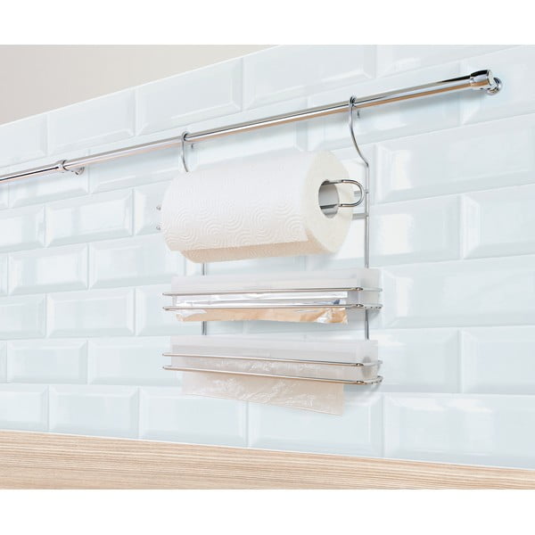 Závesný držiak na kuchynské utierky z pochrómovanej ocele v striebornej farbe Lonardo – Metaltex-image-2