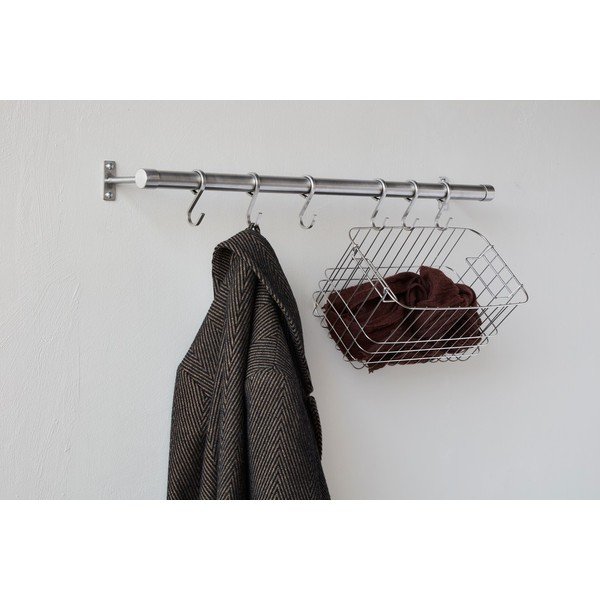 Nerezový nástenný vešiak v matne striebornej farbe 70 cm Hang-It – Mette Ditmer Denmark-image-2