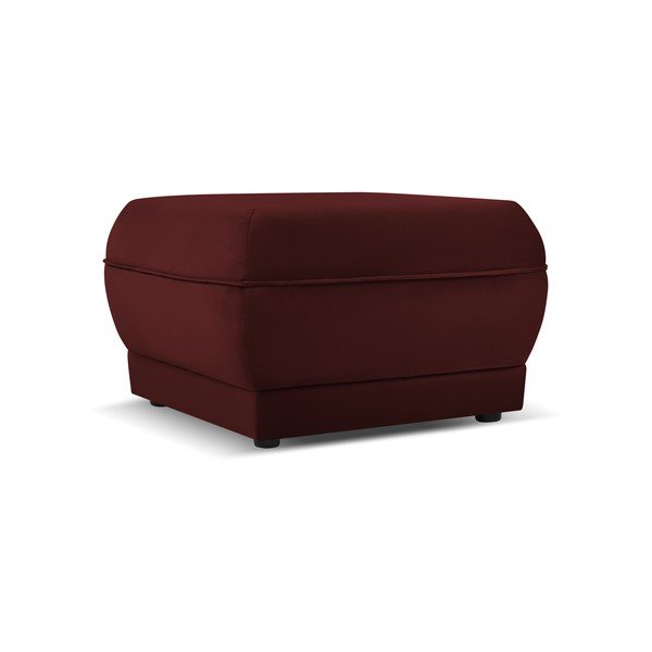 Červený zamatový taburet Lando – Micadoni Home-image-2