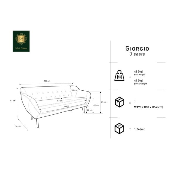 sivá trojmiestna pohovka Mazzini Sofas Amelie-image-1