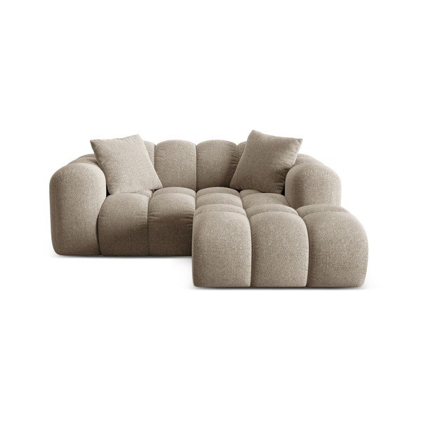 Svetlohnedá ženilková rohová pohovka (pravý roh/s leňoškou) Treno – Cosmopolitan Design