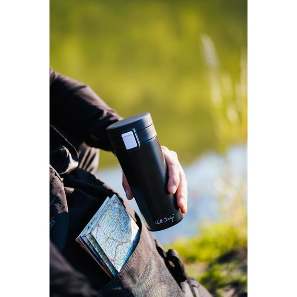 Čierny cestovný termohrnček Vialli Design Fuori, 400 ml-image-4