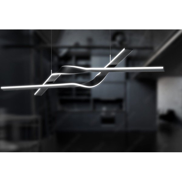 Čierne LED závesné svietidlo s kovovým tienidlom Cicenza – CINQUE-image-2