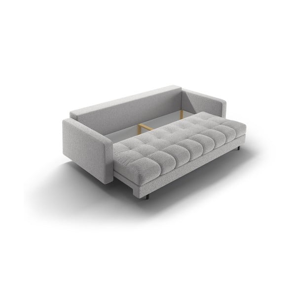 Svetlosivá rozkladacia/s úložným priestorom pohovka z textílie buklé 222 cm Bali – Cosmopolitan Design-image-4