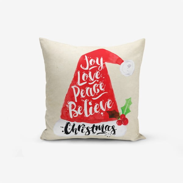 Obliečka na vankúš s prímesou bavlny Minimalist Cushion Covers Christmas Sapka, 45 × 45 cm
