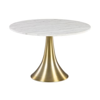 Biely okrúhly jedálenský stôl v mramorovom dekore Kave Home, ø 120 cm
