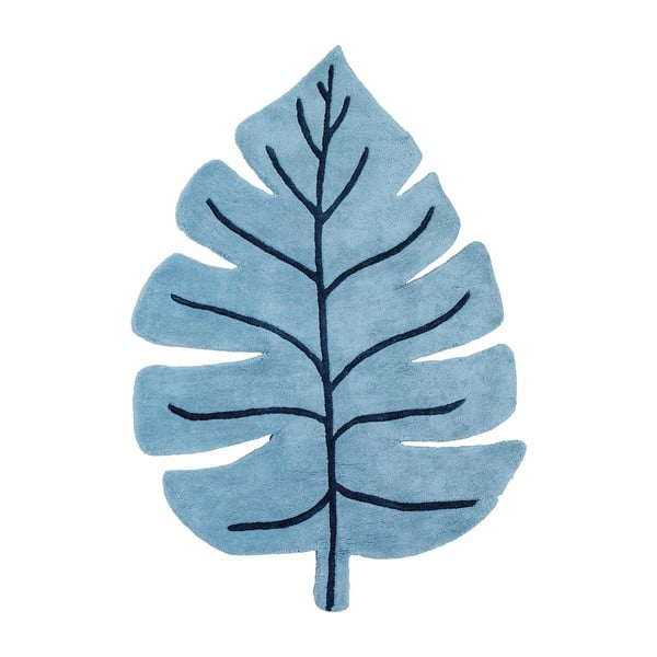 Modrý detský koberec 105x150 cm Monstera Leaf – Lilipinso