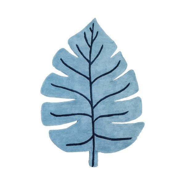 Modrý detský koberec 105x150 cm Monstera Leaf – Lilipinso