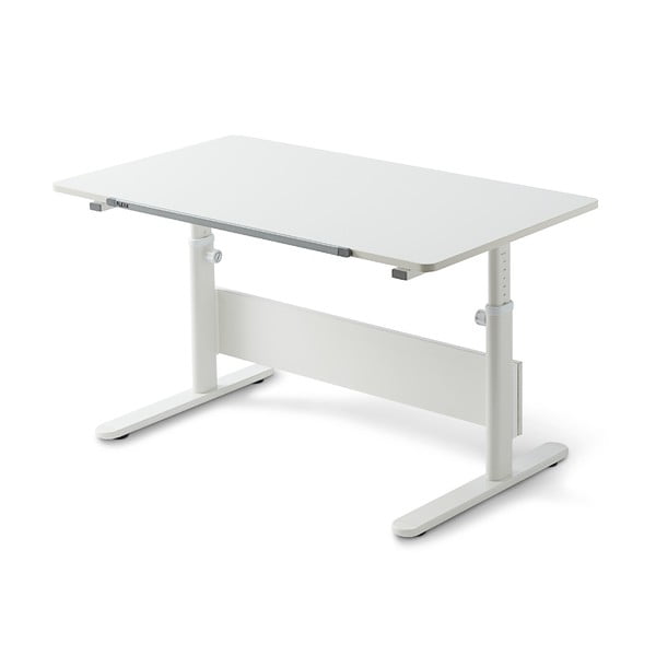 Biely písací stôl s nastaviteľnou výškou Flexa Evo Full