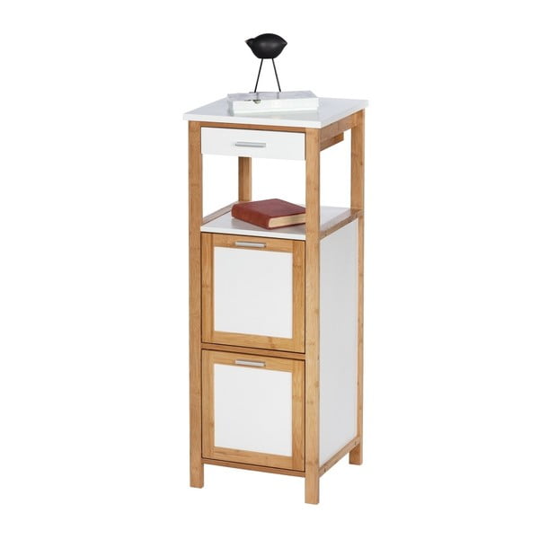 Bambusová kúpeľňová skrinka s 2 policami a úložným priestorom Wenko Finja-image-2