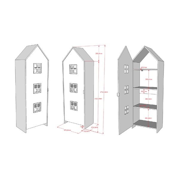 Detská šatníková skriňa 173x171,5 cm CASAMI BRUGES – Vipack-image-3