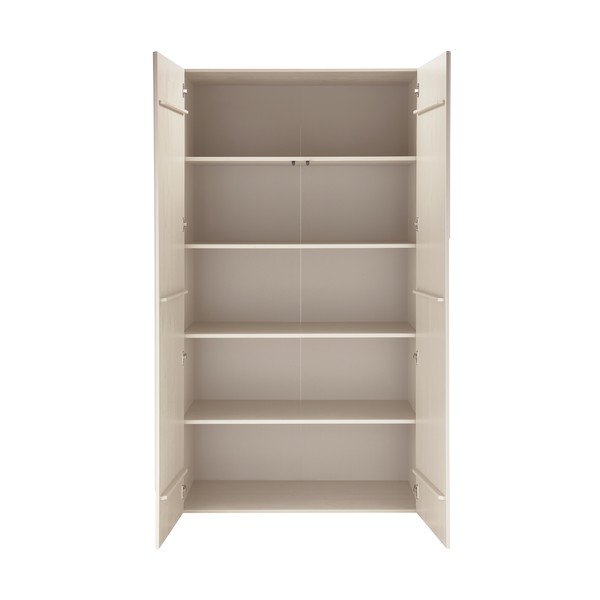 Svetlosivá šatníková skriňa z borovicového dreva 110x200x57 cm Rain – WOOOD-image-3