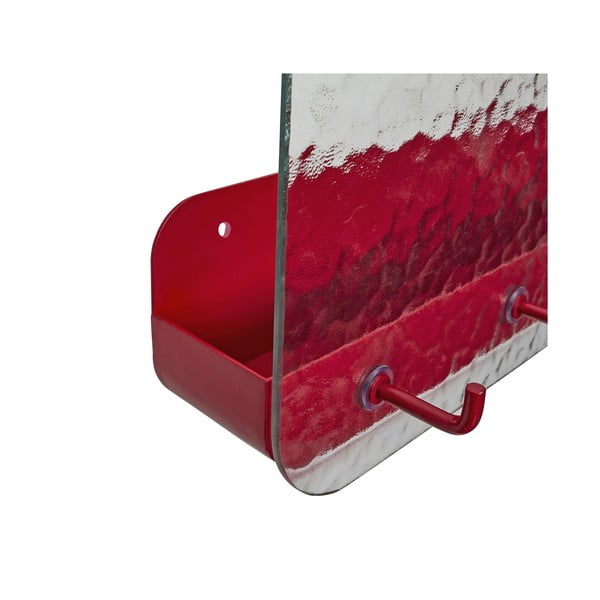 Červený kovový nástenný vešiak s poličkou Shack - Hübsch-image-2