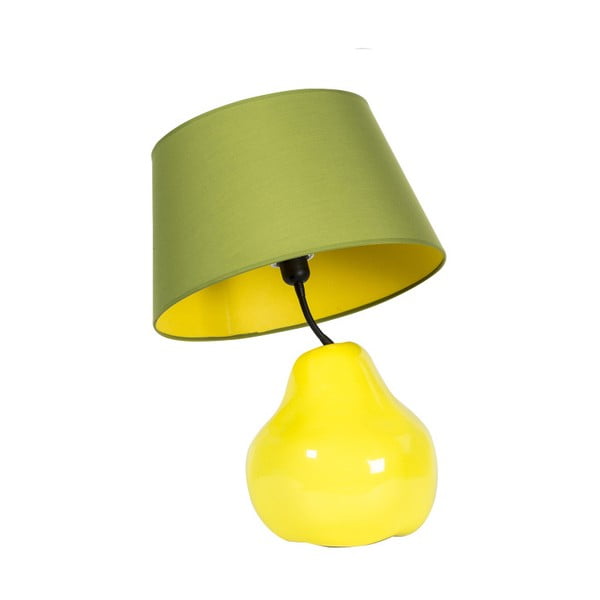 Žlto-zelená keramická stolová lampa Creative Lightings Pear