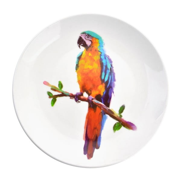 Dekoratívny keramický tanier Clayre & Eef Parrot, ⌀ 20 cm