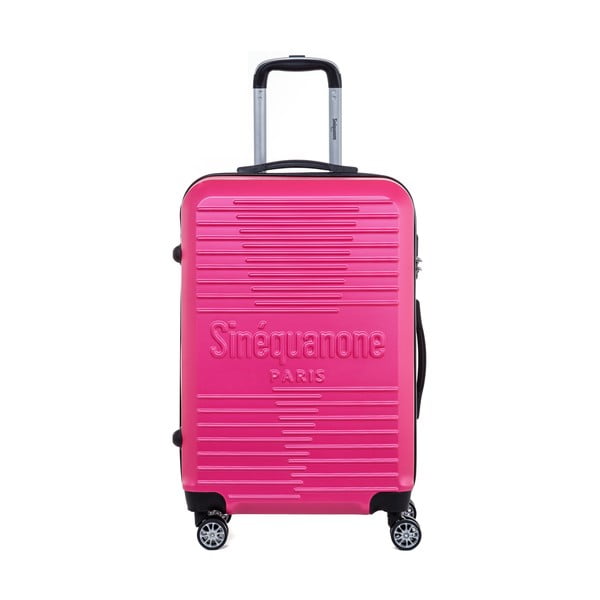 Ružový cestovný kufor na kolieskách s kódovým zámkom SINEQUANONE Trimy, 71 l