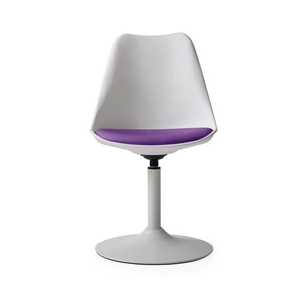 Biela jedálenská stolička s fialovým vankúšom na sedenie Tenzo Viva