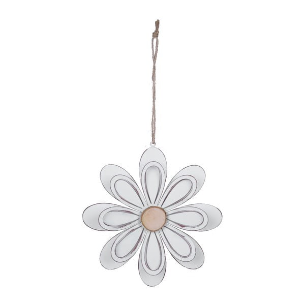 Veľká kovová závesná dekorácia v tvare kvetiny s motívom kvetiny Ego Dekor, ø 17 cm