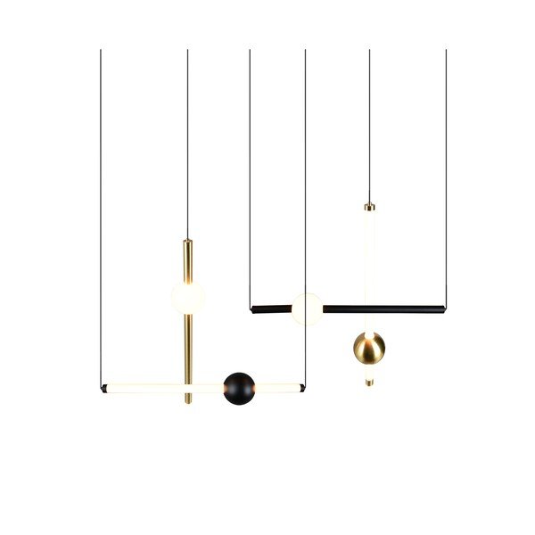 Čierne/v zlatej farbe LED závesné svietidlo so stmievačom Melita – Trio-image-4