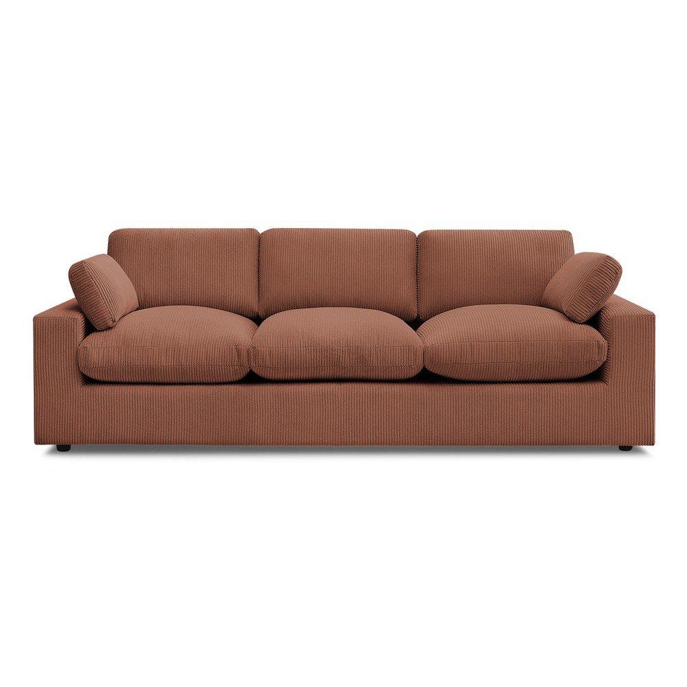 Oranžová menčestrová pohovka 250 cm Belair – Bobochic Paris