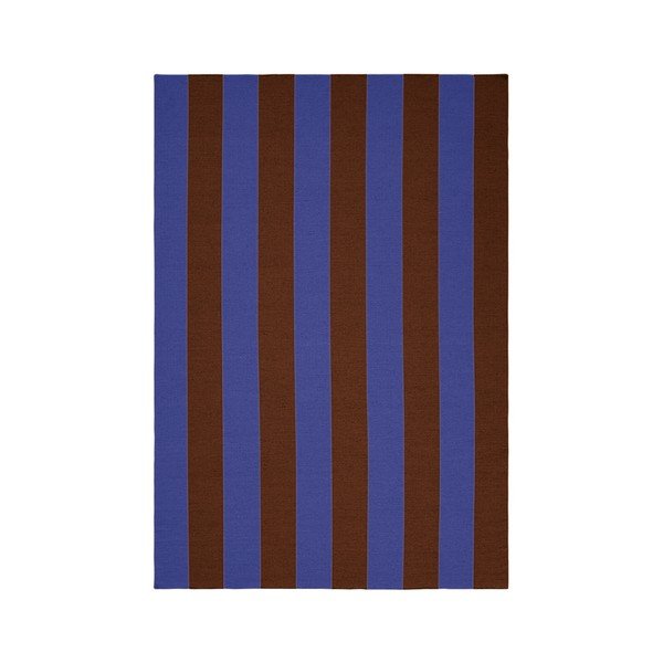 Modrý/hnedý ručne tkaný behúň s prímesou vlny 80x200 cm Sissel – Jotex