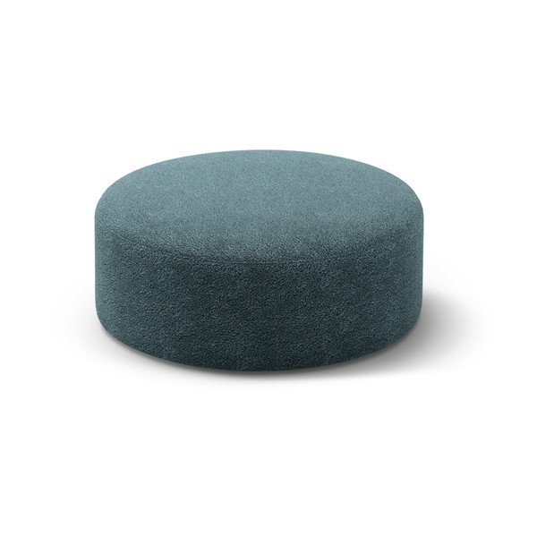 Taburet z textílie buklé v petrolejovej farbe Dia – Micadoni 