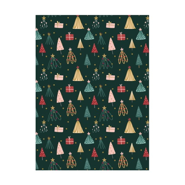 5 hárkov baliaceho papiera eleanor stuart Christmas Trees no. 4, 50 x 70 cm