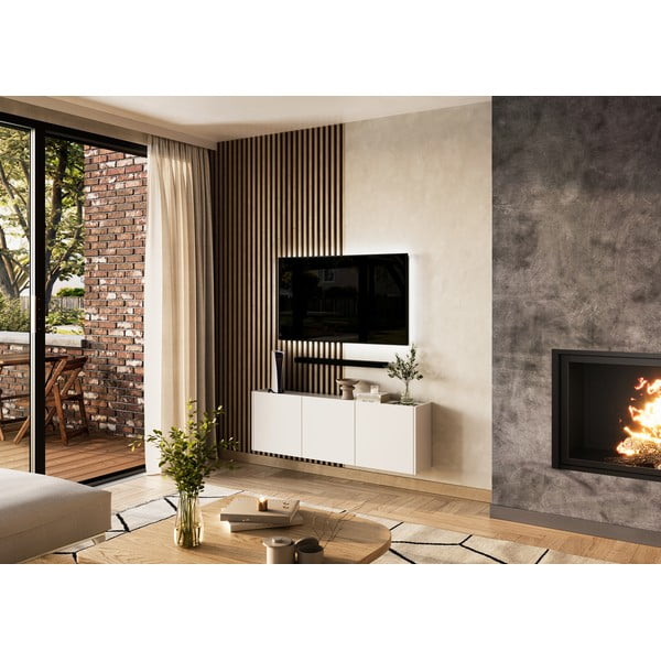 Biely TV stolík 138x45 cm Piana – Germania-image-1