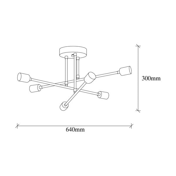 Stropné svietidlo v zlatej farbe 64x64 cm Flower – Opviq lights-image-4