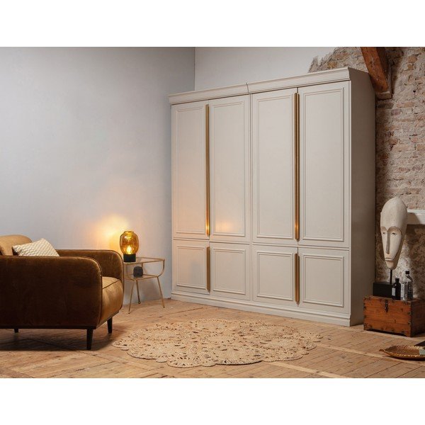Svetlosivá šatníková skriňa z borovicového dreva 110x215x44 cm Organize – WOOOD-image-4