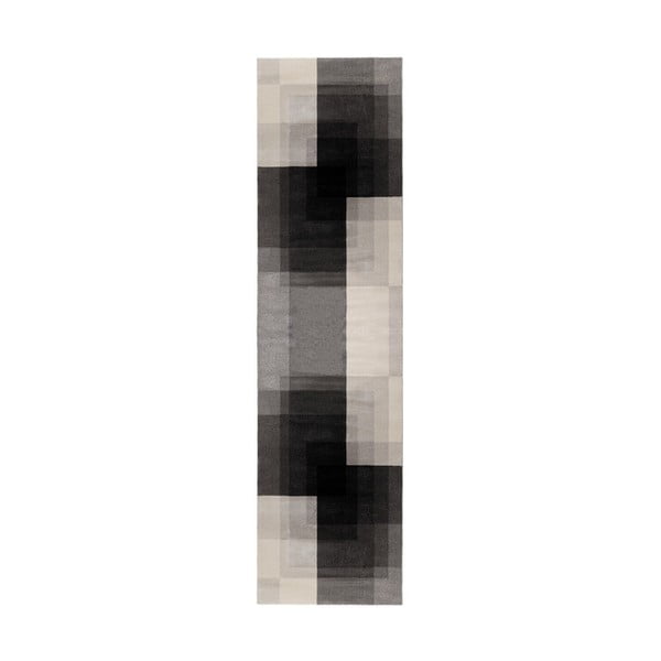 Sivo-čierny koberec Flair Rugs Plaza, 60 x 230 cm
