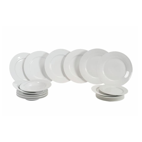 18-dielna súprava bielych porcelánových tanierov VDE Tivoli 1996 Simple
