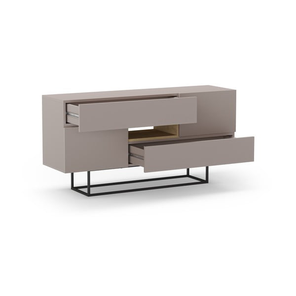 Sivo-béžová nízka komoda 145x82 cm Titan – Marckeric-image-4