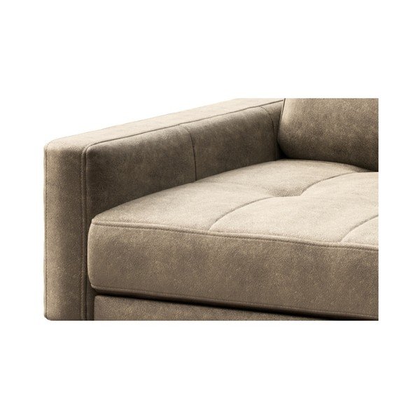 Béžové kreslo z imitácie kože MESONICA Musso Tufted-image-4