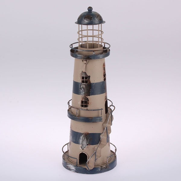Kovový závesný svietnik Blue Lighthouse, 32 cm