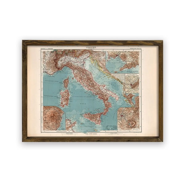 Obraz v drevenom ráme Italy, 70 × 50 cm