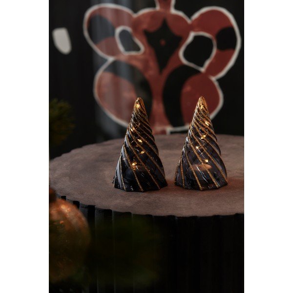 Čierne svetelné dekorácie v súprave 2 ks na baterky ø 6 cm Vilma Tree – Sirius-image-1