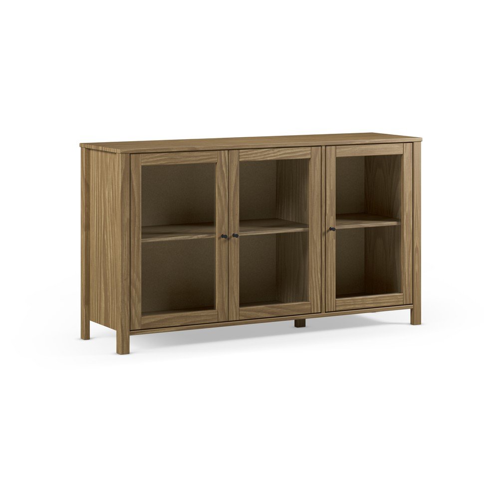 E-shop Vitrína z borovicového dreva v prírodnej farbe 142x80x40 cm Alessandra – Marckeric