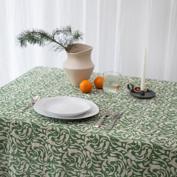Ľanový obrus 140x300 cm Evergreen Damask – Linen Tales-image-4