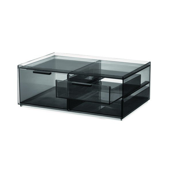 Matne čierny kúpeľňový organizér na kozmetiku z recyklovaného plastu - iDesign-image-3