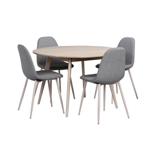 Jedálenský stôl z bieleného dubového dreva Folke Yumi, ∅ 115 cm-image-1