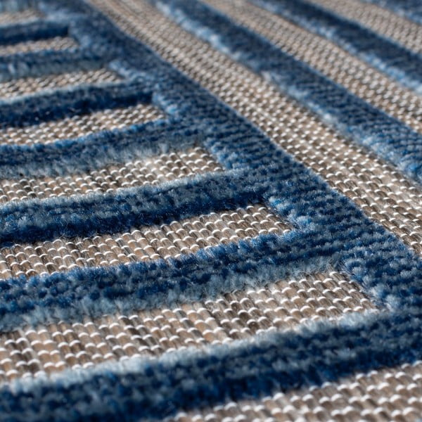 Tmavomodrý vnútorný a vonkajší koberec 120x170 cm Vigo Blocks – Flair Rugs-image-3