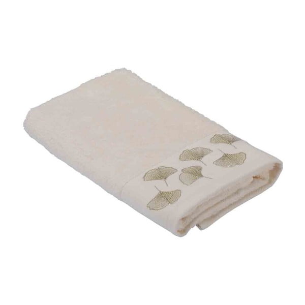 Krémový uterák z bavlny Bella Maison Ginkgo, 30 × 50 cm