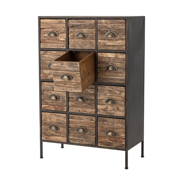 Čierno-hnedá kovová komoda 60,5x92x33,5 cm Matteo – Bloomingville-image-3