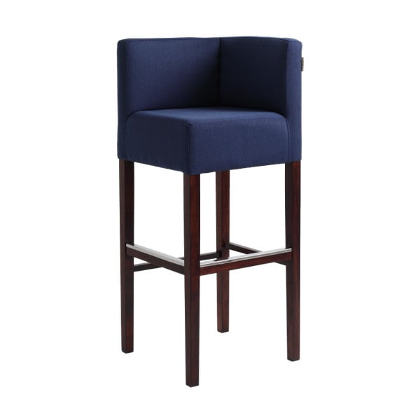 Modrá barová stolička s prírodnými nohami Custom Form Poter