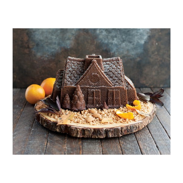 Forma na bábovku v striebornej farbe Nordic Ware Gingerbread House, 2,1 l-image-1