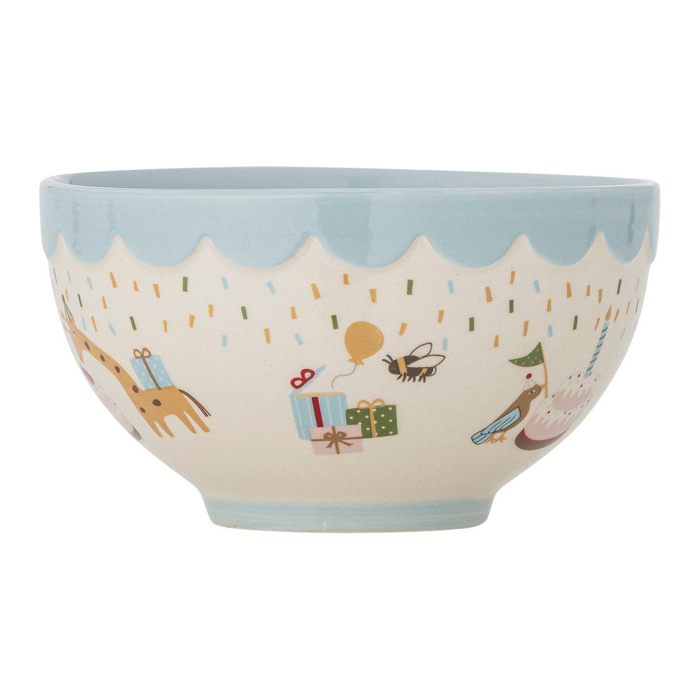 Svetlomodrá/krémovobiela kameninová detská miska ø 13,5 cm Celebrate – Bloomingville Mini