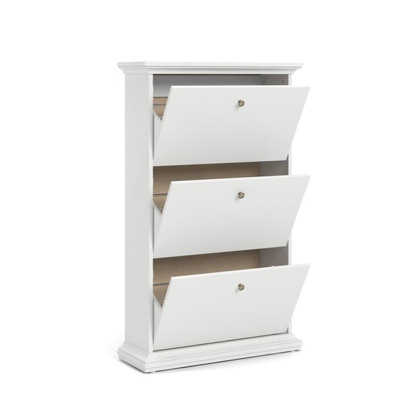 Biela výklopná skrinka na topánky Paris – Tvilum-image-2